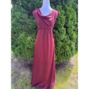 Vintage Dress Tie Waist Drape Neck  - Made in the USA